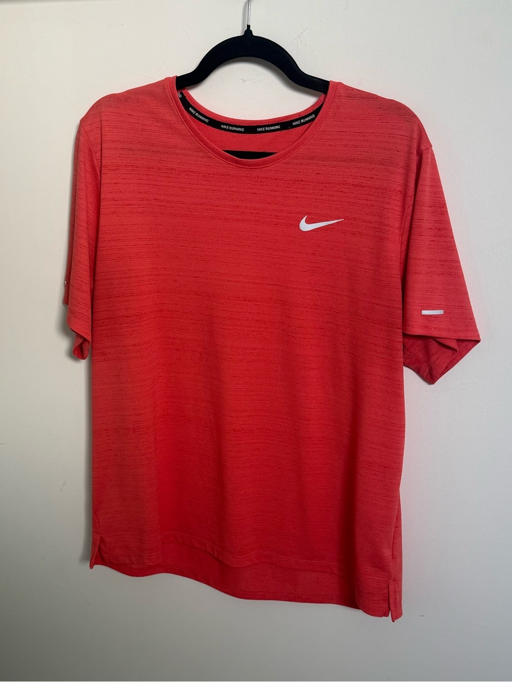 Nike Short-Sleeve Athletic Tee in Red with White Swoosh